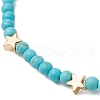 Dyed Synthetic Turquoise Beads Stretch Bracelets for Women Men BJEW-JB11311-03-3