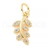 Plating Brass Micro Pave Clear Cubic Zirconia Pendant KK-B055-02G-1