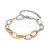 304 Stainless Steel Cable Chain Bracelets for Women BJEW-K279-02GP-4