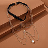 Leaf Alloy Tassel with Plastic Pearl Leg Chains FS-WG851ED-01-2