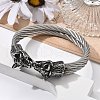 Viking 304 Stainless Steel Open Cuff Bangles for Men BJEW-U001-07L-AS-4