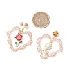 Iron Flower Dangle Stud Earrings EJEW-MZ00404-02-3