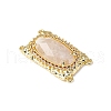Brass Micro Pave Cubic Zirconia Multi-Strand Links with Natural Gemstone KK-Z096-04G-2