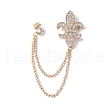 Vintage Fleur De Lis Alloy Hanging Chain Brooches JEWB-NH0001-02G-1