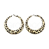 Leopard Print Alloy Hoop Earrings for Women EJEW-K304-03G-5