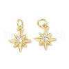 Brass Micro Pave Cubic Zirconia Charms KK-C104-14G-1