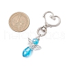 2Pcs 2 Colors Angel Glass Pendant Decorations HJEW-JM02569-3