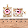 Brass Micro Pave Clear Cubic Zirconia Pendants for Women KK-T070-91A-01-3