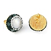 Mother's Day Jewellery Rack Plating Flat Round Brass With Rhinestone & Natural Pearl Handmade Indonesia Stud Earrings EJEW-U010-02A-G-1