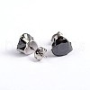 Heart 304 Stainless Steel Cubic Zirconia Stud Earrings X-EJEW-H306-19-6mm-1