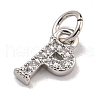Initial Letter Brass with Cubic Zirconia Charms KK-Q814-26P-P-2
