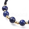 Adjustable Natural Lapis Lazuli(Dyed) Braided Bead Bracelets BJEW-JB04599-05-3