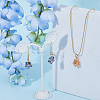 SUPERFINDINGS 60Pcs Wire Wrapped Electroplate Glass Pendants PALLOY-FH0008-76A-5