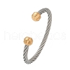 304 Stainless Steel Cuff Bangles BJEW-M136-01D-PG-4