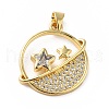 Rack Plating Brass Micro Pave Cubic Zirconia Pendants KK-E281-10G-1