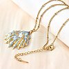 Summer Beach 304 Stainless Steel Light Sky Blue Enamel Pendant Necklaces for Women NJEW-U043-01B-G-3