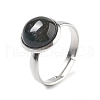 Half Round Natural Indian Agate Finger Rings RJEW-M062-01P-38-1