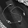 201 Stainless Steel Cable Chain Bracelets BJEW-H205-01B-P-1