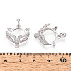 925 Sterling Silver Micro Pave Clear Cubic Zirconia Pendant Cabochon Settings STER-N016-45P-3