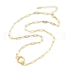 Brass Ring Link Paperclip Chain Necklaces X-NJEW-A042-05G-2