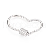 Brass Micro Pave Clear Cubic Zirconia Screw Carabiner Lock Charms ZIRC-L085-05P-1