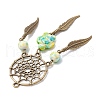 Woven Net/Web with Feather Pendants PALLOY-JF03979-5