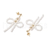 304 Stainless Steel Dangle Stud Earrings EJEW-TA00598-4