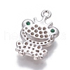 Brass Cubic Zirconia Pendants ZIRC-O029-13P-2