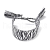 Zebra-stripe Pattern Polyester Cord Adjustable Bracelets BJEW-B127-01A-2