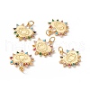 Rack Plating Brass Micro Pave Colorful Cubic Zirconia Pendants ZIRC-C040-15G-4
