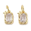 Brass Micro Pave Cubic Zirconia Charms KK-C051-10G-05-1