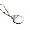Perfume Bottle Prayer Bottle Alloy Rose Rhinestone Pendant Necklaces for Women FS-WG044F9-01-5