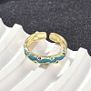 Brass Micro Pave Cubic Zirconia Cuff Rings for Women RJEW-D322-01G-2