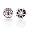 Round Brass Rhinestone Beads KK-Q080-01A-S-2