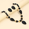 Oval Acrylic Pendant Necklaces & Dangle Earrings Sets FS-WG7A368-01-2