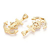Brass Micro Pave Cubic Zirconia Pendants KK-N268-03G-2