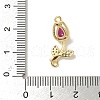 Brass Pave Cubic Zirconia Tulip Flower Connector Charms KK-I276-51G-01-3