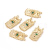 Rack Plating Brass Micro Pave Cubic Zirconia Pendants ZIRC-C040-07G-4