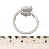Brass Micro Pave Cubic Zirconia Cuff Rings for Women RJEW-C129-12P-5