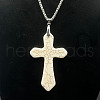 Fashion Style Natural Howlite Cross Pendant Popcorn Chain Necklaces XM3252-1