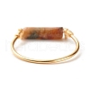 Natural Jade Column Beads Finger Ring RJEW-JR00404-03-6