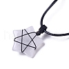 Adjustable Natural Quartz Crystal Star Pendant Necklace NJEW-B086-03H-4