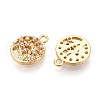 Brass Micro Pave Cubic Zirconia Charms KK-N263-81G-2