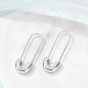 304 Stainless Steel Safety Pin Charm Huggie Hoop Earrings for Women EJEW-C096-41P-1