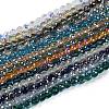 Transparent Electroplate Glass Beads Strands EGLA-N002-31-H-1