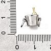 Brass Enamel Champagne Bucket Connector Charms KK-V007-40GP-01-3