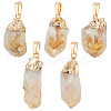 5Pcs Raw Rough Natural Citrine Pendants G-FG0001-11-1