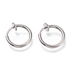 304 Stainless Steel Retractable Clip-on Hoop Earrings STAS-O135-01E-1
