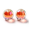 Two Tone UV Plating Rainbow Iridescent Acrylic Beads TACR-D010-03B-08-2