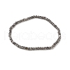 Natural Silver Sheen Obsidian Cube Beaded Stretch Bracelet for Women BJEW-JB08976-03-1